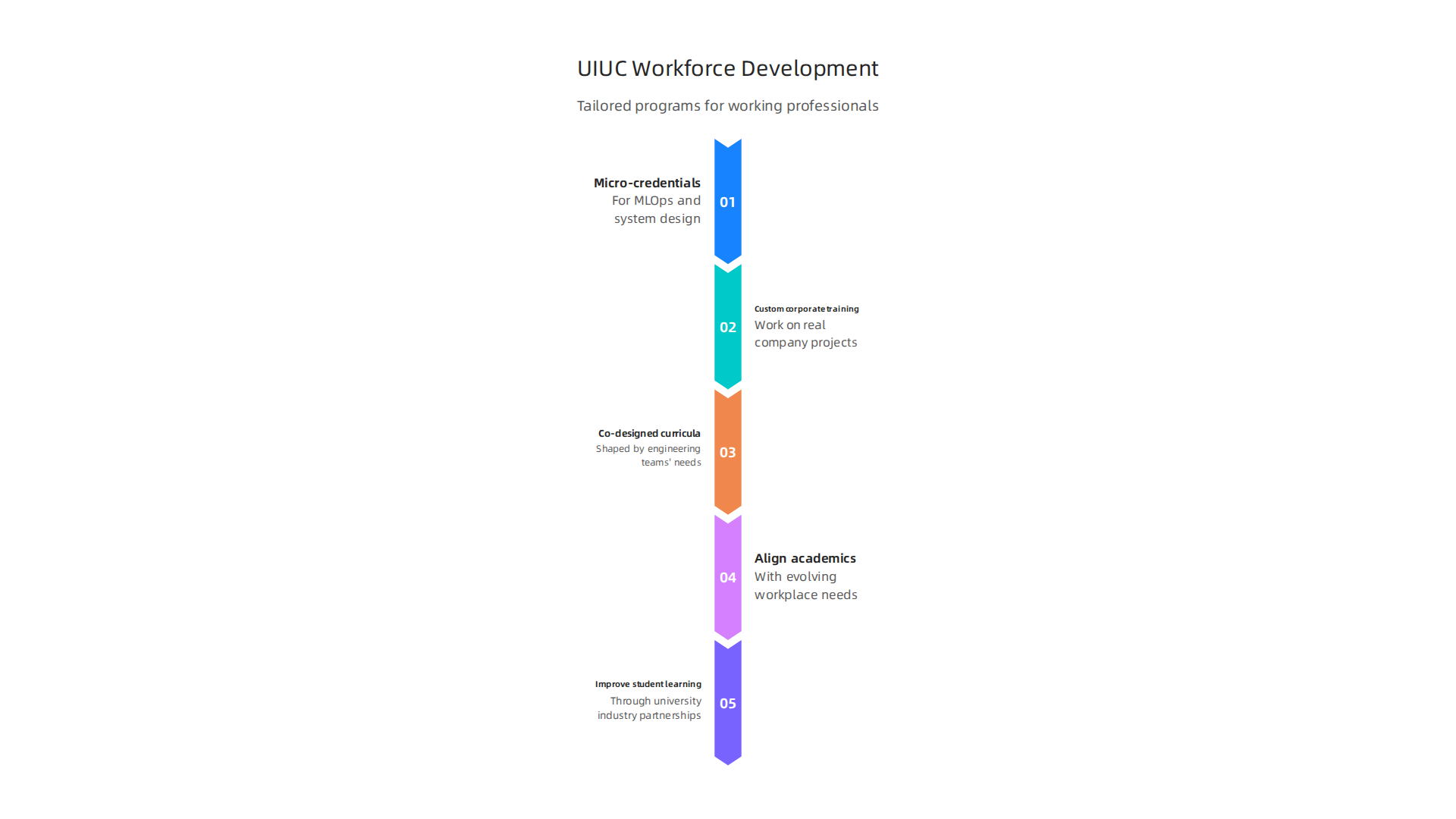 UIUC's educational partnerships accelerate skill development through tailored programs for working professionals.