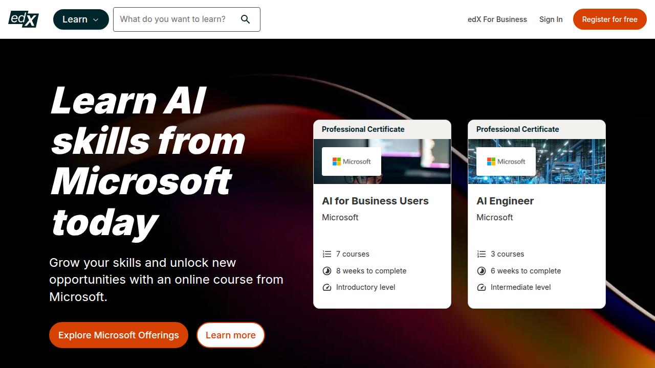 An example of the edX online learning platform, co-founded by Harvard and MIT, offering rigorous academic courses.