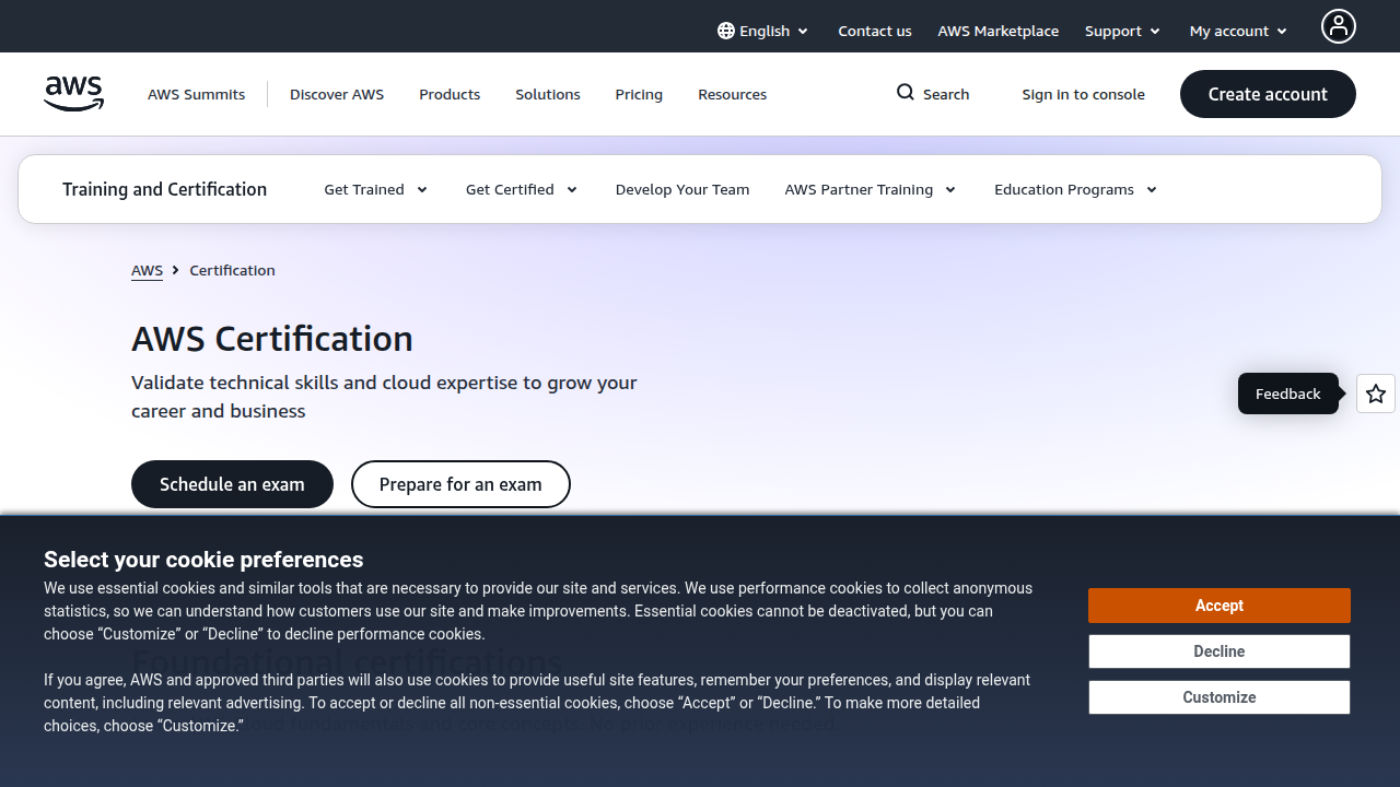 AWS offers a wide range of cloud certifications for various expertise levels and career paths.