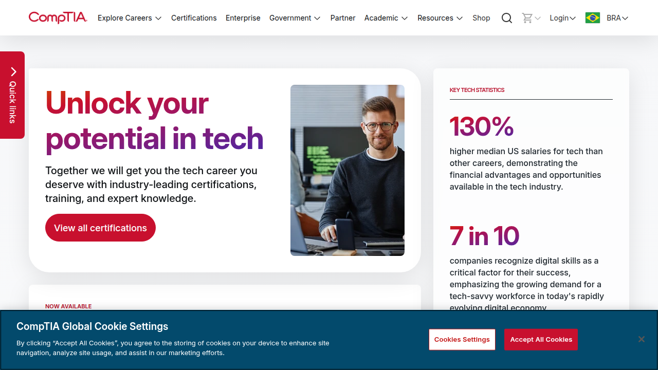 Explore CompTIA's homepage for insights into tech job trends and workforce reports, crucial for understanding the evolving industry in 2026.