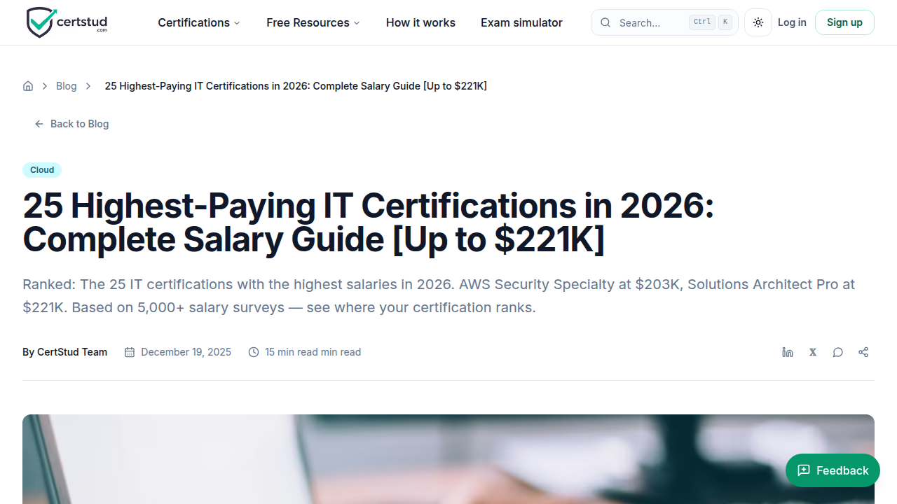 Review the CertStud blog post detailing the highest-paying IT certifications for 2026.