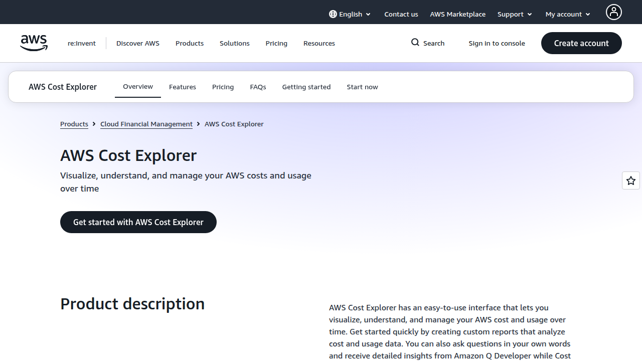 Visualize and manage your AWS spending with AWS Cost Explorer.