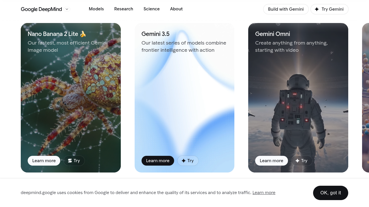 Visit the Google DeepMind homepage to learn about their cutting-edge research in unified and multimodal AI models.