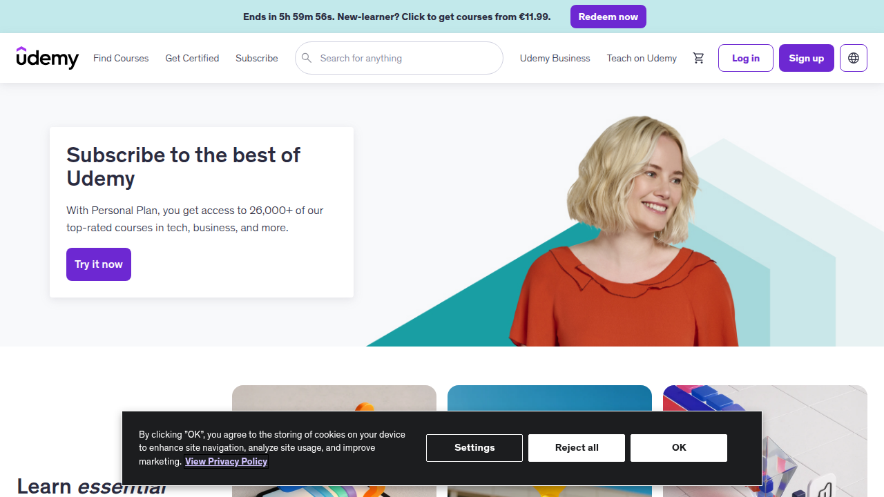 Explore a wide range of online courses, including software development, on platforms like Udemy.