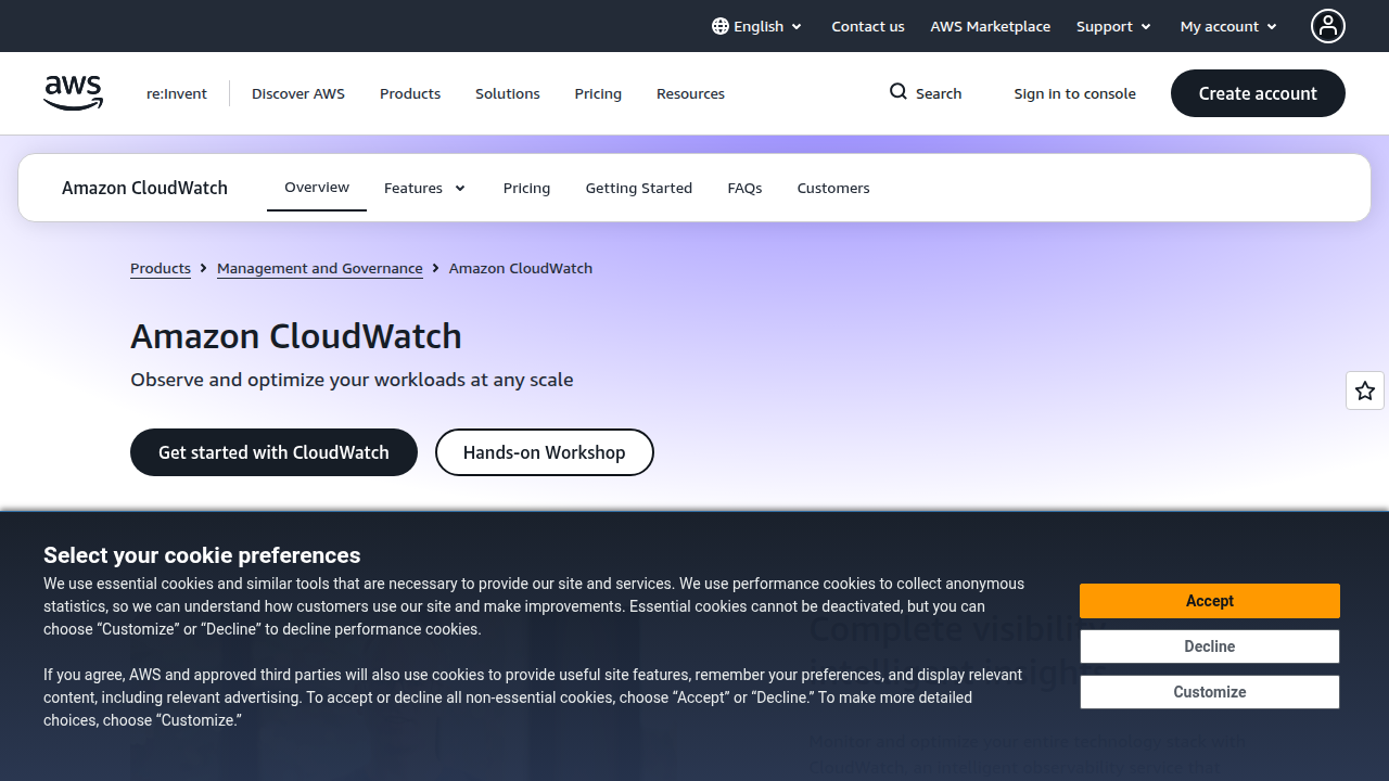 Explore AWS CloudWatch for monitoring and observability of cloud resources.