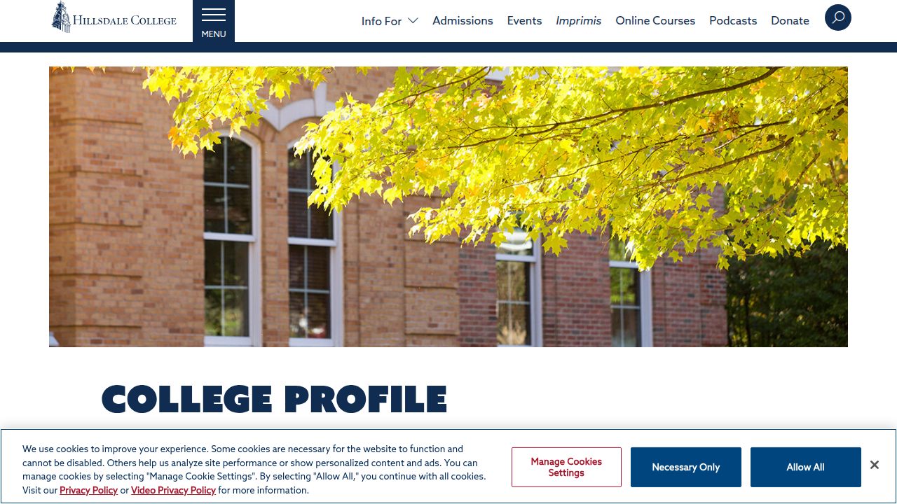 Review Hillsdale College's accreditation details, highlighting its recognized standing with the Higher Learning Commission.