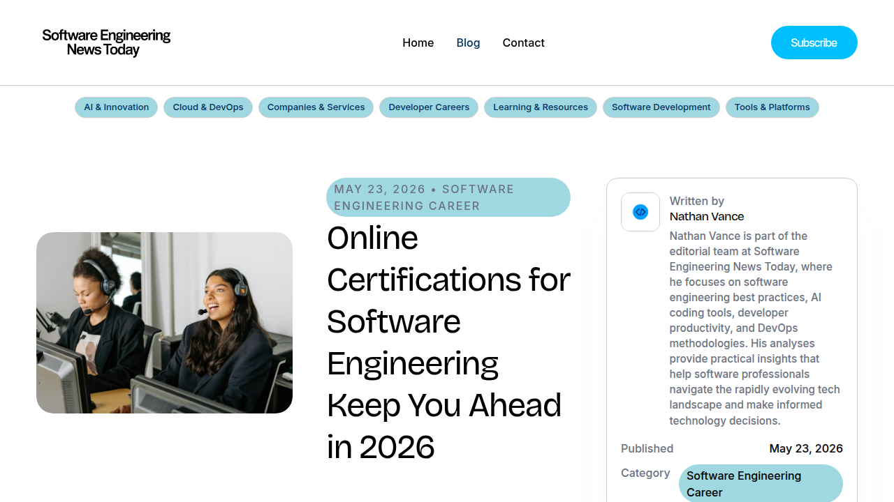Explore resources on online certifications crucial for software engineers to stay competitive in the job market.