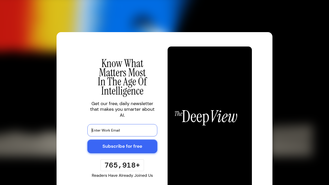 Screenshot of The AI Newsletter Worth Reading homepage, offering daily insights for tech professionals.