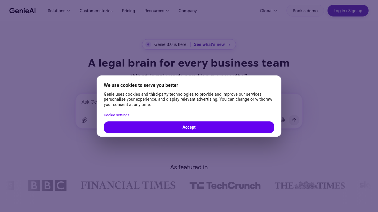 Screenshot of Genie AI's website, providing insights into essential IP and ownership clauses in software development contracts.