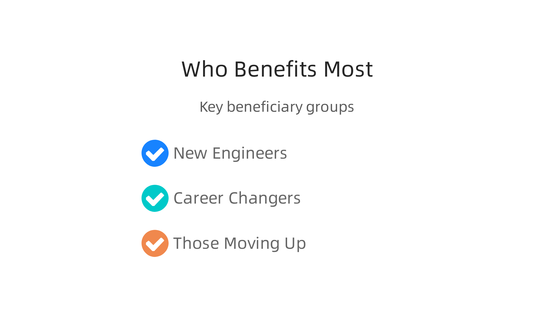 An infographic highlighting the key groups who benefit most from obtaining technical certifications.